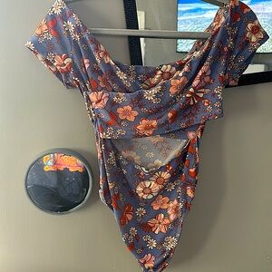 Lush Medium Sized Bodysuit with crossbody open back